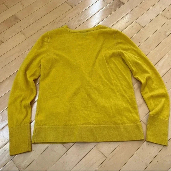 Halogen Womens Yellow 100% Merino Wool Button Front Cardigan Sweater Size S - Picture 7 of 10